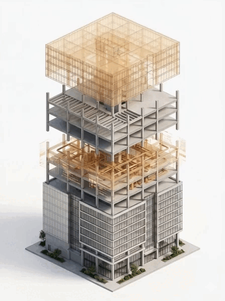 3D building under construction